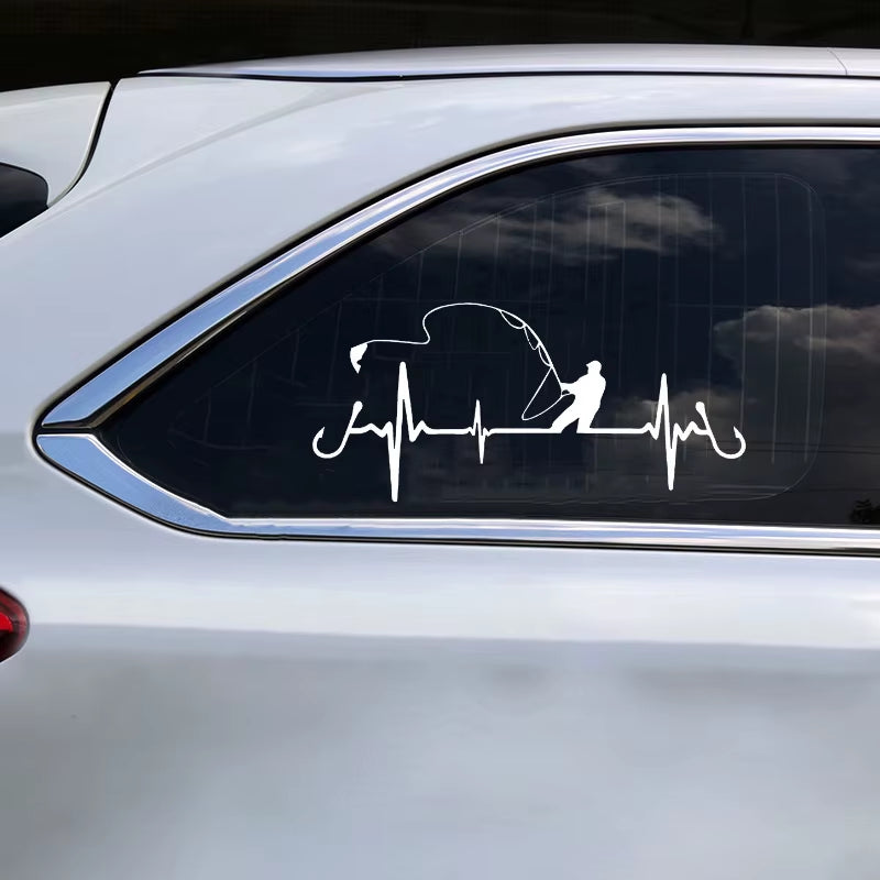 ECG Strip Car Stickers Vinyl Water Proof Decals Cool Laser Reflective Auto Truck Motorbike Sticker Decor Accessories