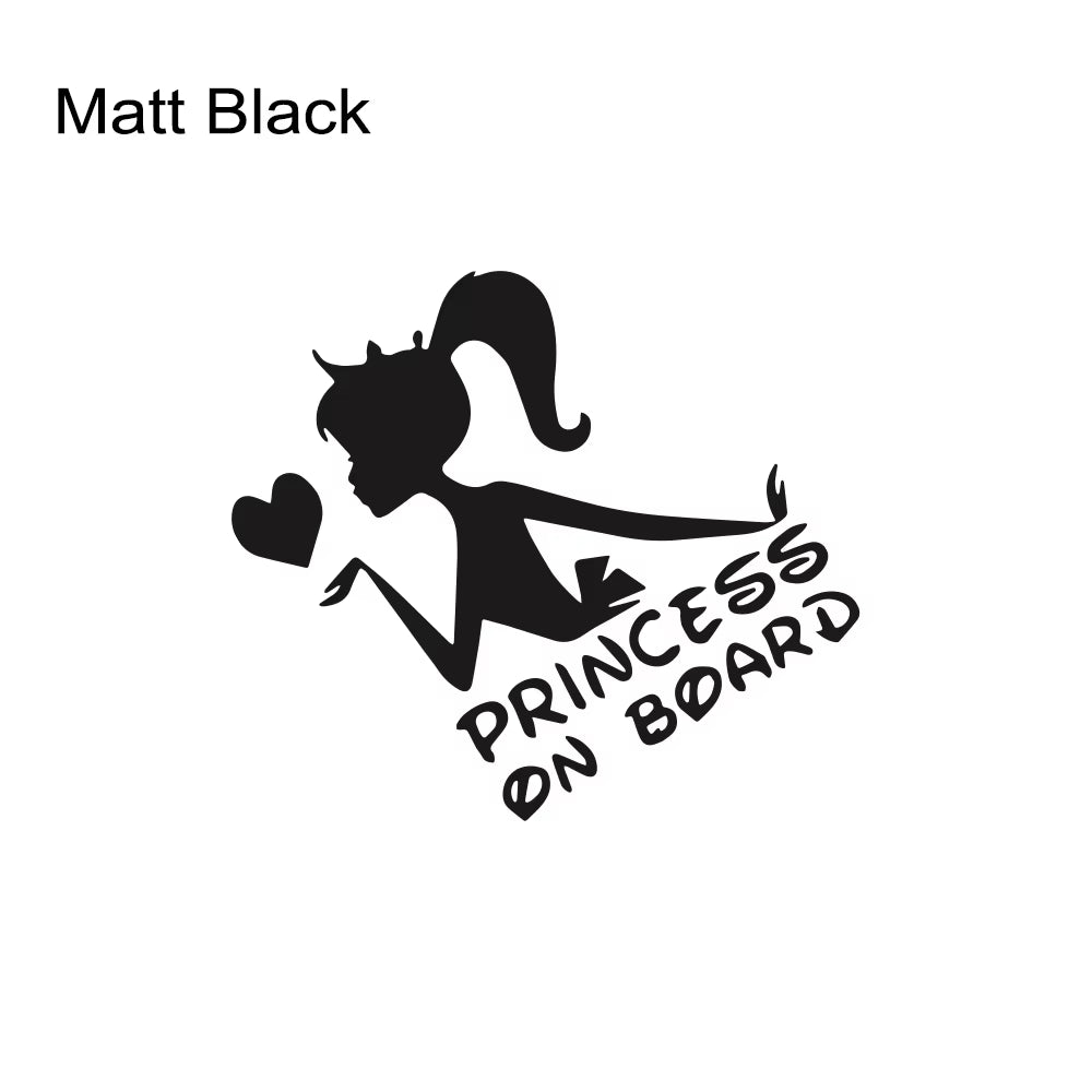 Funny 3D Car Stickers Princess on Board Vinyl Decals Girl Daughter Driving Safety Warning Sign Sticker Car Decor Accessories