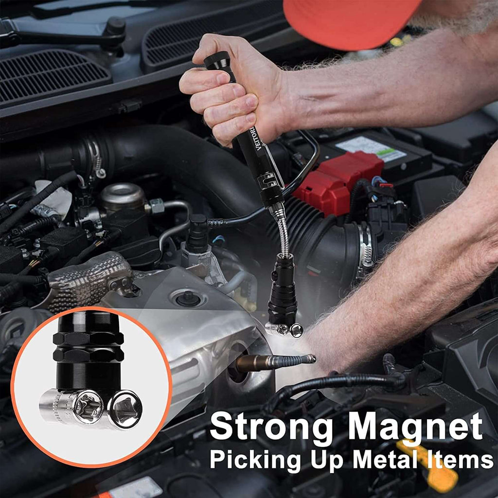 Gifts for Dad Men from Daughter Son Wife, Christmas Stocking Stuffers, Extendable Magnetic Flashlight, Telescoping Magnet Pickup Tool, Cool Birthday Gifts for Father Grandpa Husband Boyfriend Women