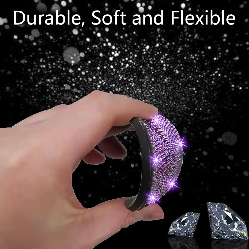 NBTEPEM 2Pcs Bling Car Cup Holder Coaster, 2.75 Inch Anti-Slip Shockproof Universal Fashion Car Coasters Insert Bling Crystal Rhinestone Automotive Interior Accessories for Women (2 Pcs, Black)