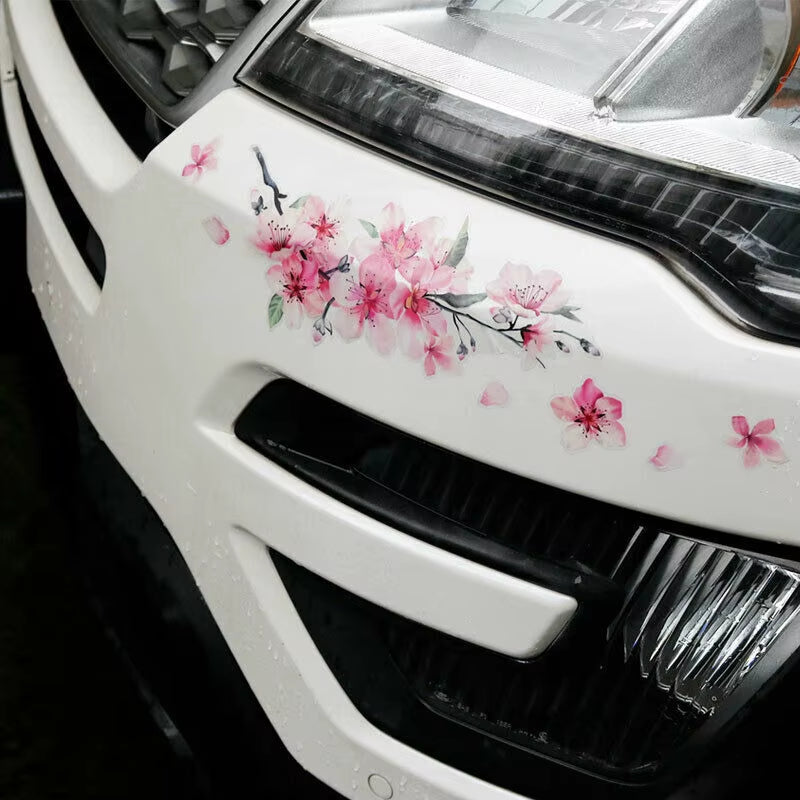 Creative Car Stickers Personality Car Stickers Decorative Flower Pink Cherry Blossom Vinyl Car Sticker Auto Windshield Decal