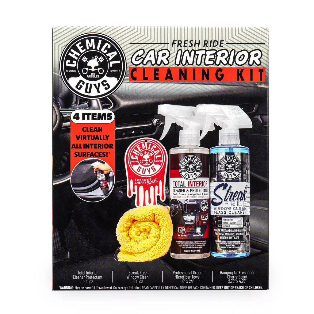 Chemical Guys 4Pc Interior Essentials: Liquid Automotive Cleaning Kit for Car Care, Scented Cleaners