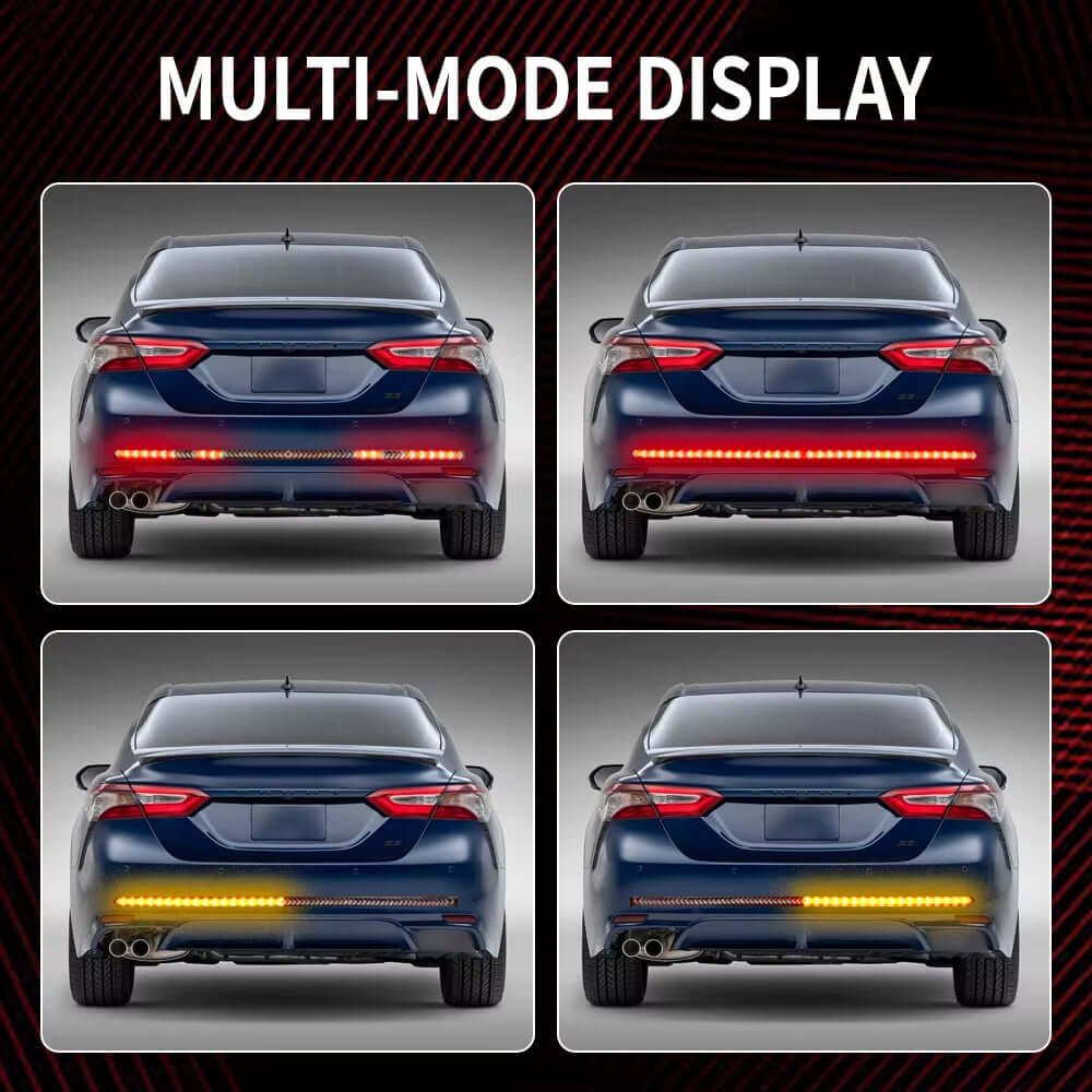 Car Tail Brake Warning Light Red Brake Rear Taillight Dynamic Sequential Yellow Turn Signal Arrow Flexible LED Strip 12V 24V