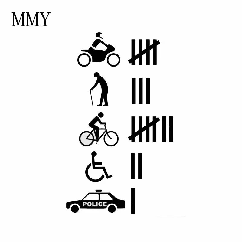 9"**5.3" Funny Hit Accident Count Vinyl Sticker Decal off Road Car Stickers