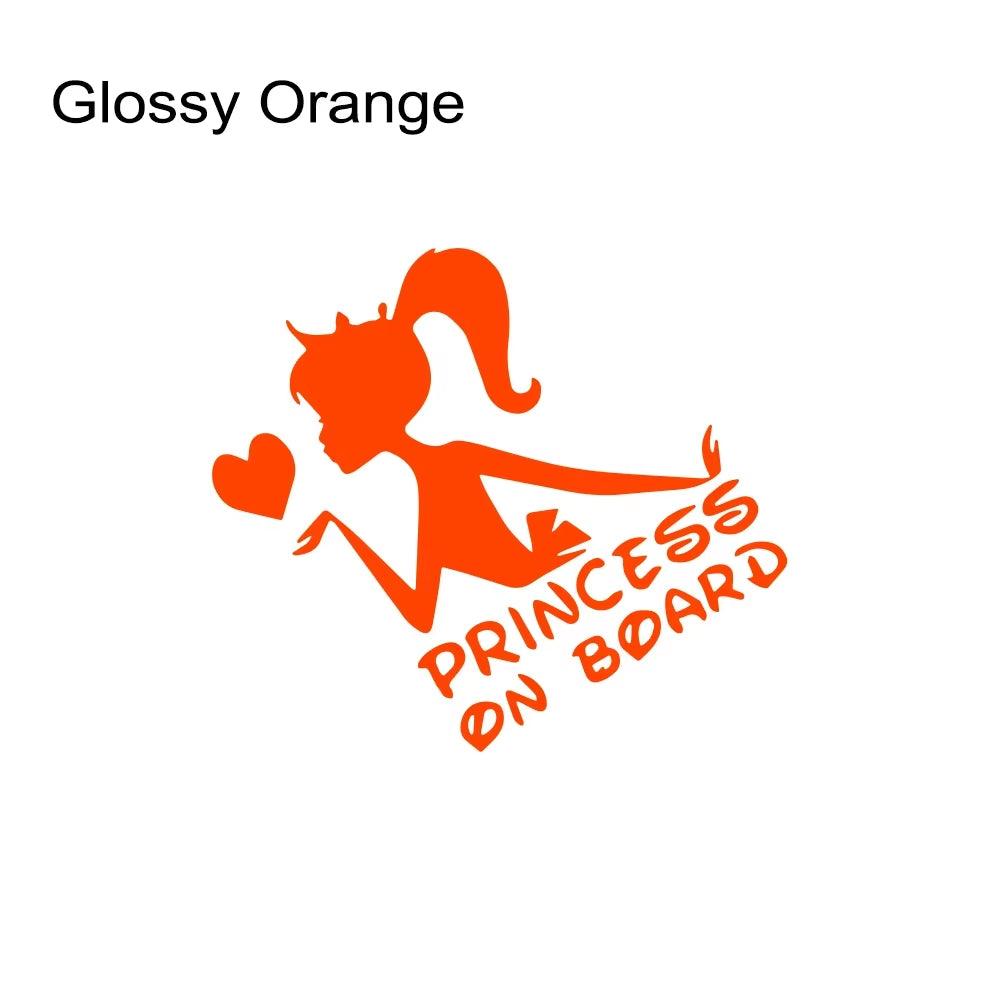 Funny 3D Car Stickers Princess on Board Vinyl Decals Girl Daughter Driving Safety Warning Sign Sticker Car Decor Accessories
