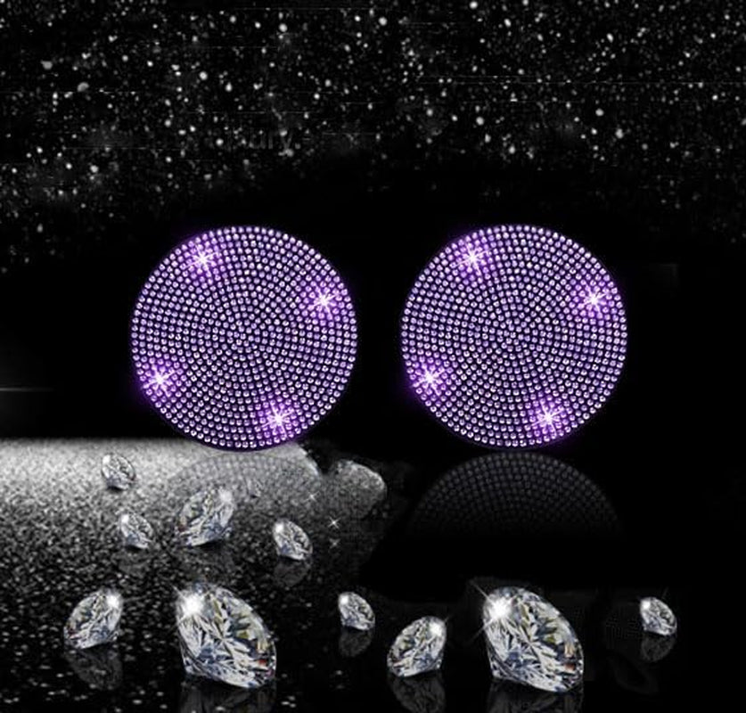 NBTEPEM 2Pcs Bling Car Cup Holder Coaster, 2.75 Inch Anti-Slip Shockproof Universal Fashion Car Coasters Insert Bling Crystal Rhinestone Automotive Interior Accessories for Women (2 Pcs, Black)