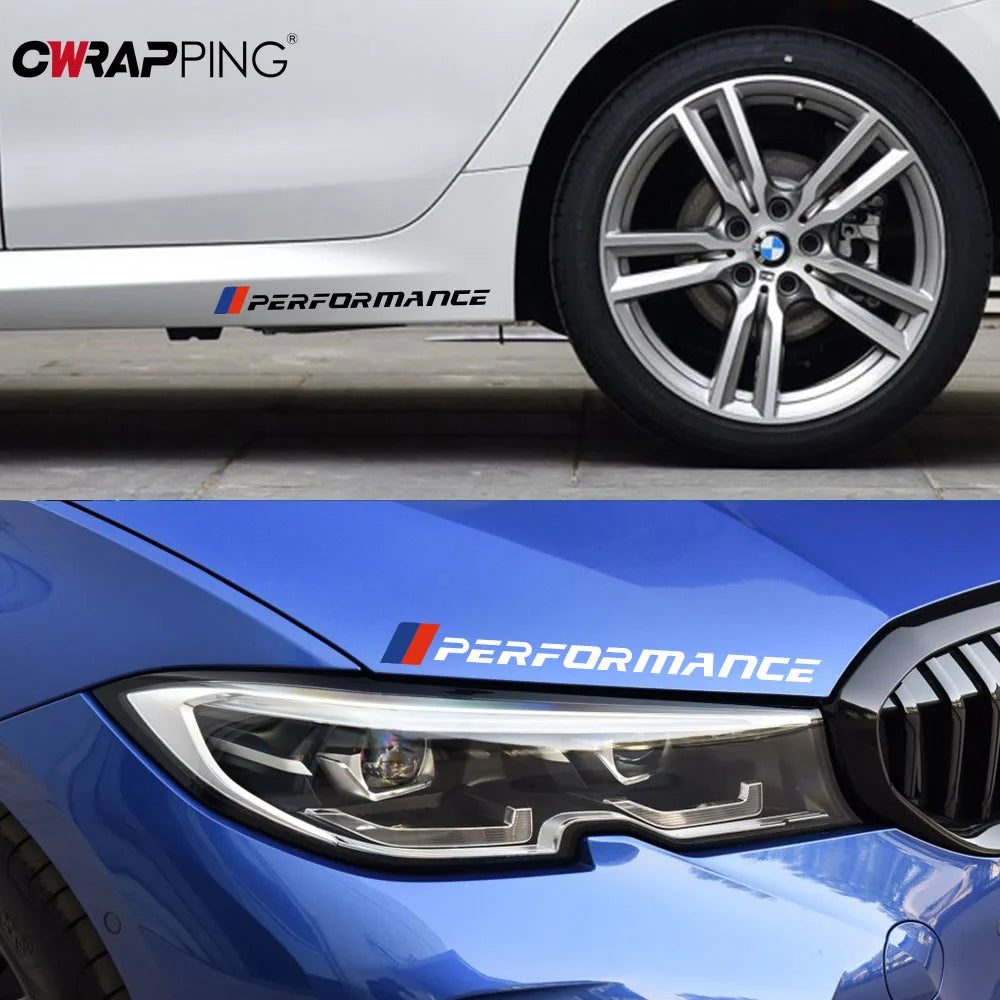 Car Performance Stickers Styling Vinyl Graphics Stripes Car Door Front File Visor Window Decorate for Transformation Accessories