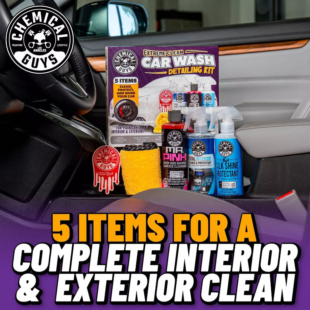 Chemical Guys 5Pc Wash and Shine Cleaners: Car Wash Supplies & Detailing Kit, Scented Liquid Automotive Cleaners
