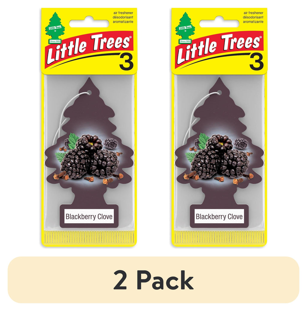 (2 Pack) Little Trees Air Freshener Blackberry Clove Fragrance 3-Pack