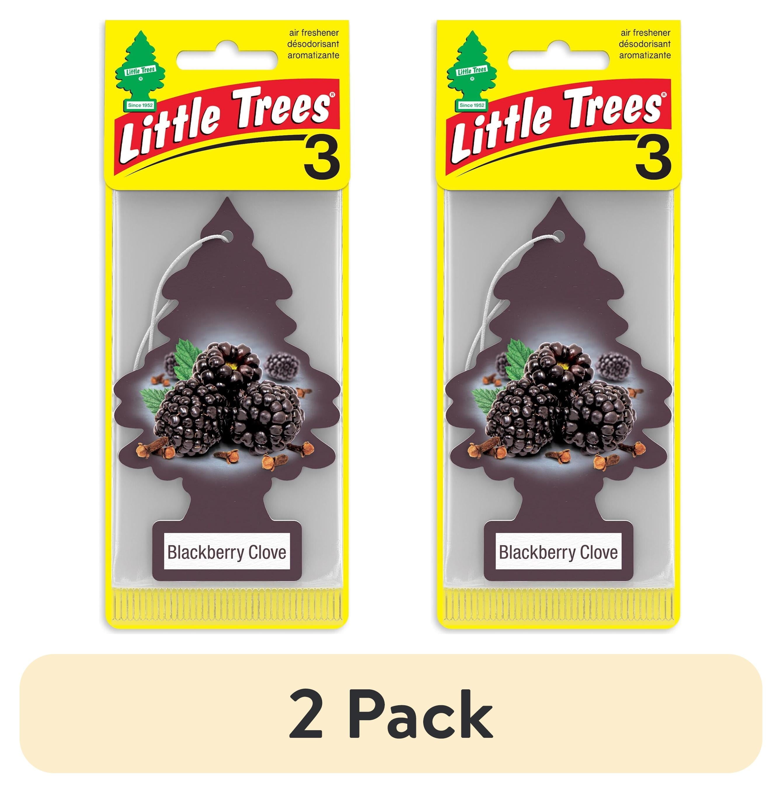 (2 Pack) Little Trees Air Freshener Blackberry Clove Fragrance 3-Pack