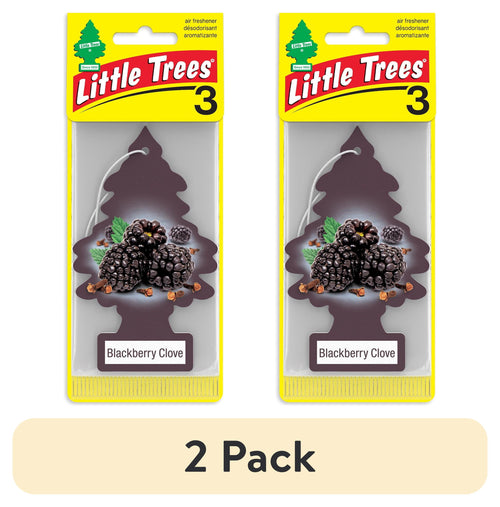 (2 Pack) Little Trees Air Freshener Blackberry Clove Fragrance 3-Pack
