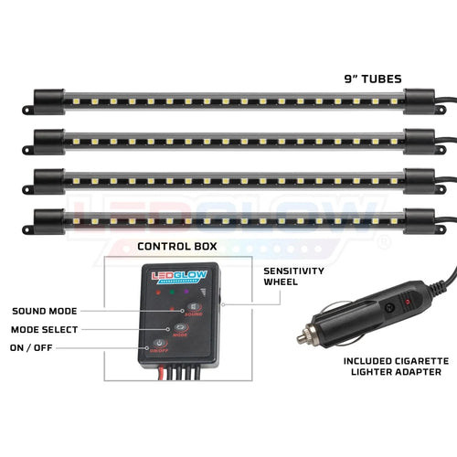 4Pc Purple LED Interior Underdash Lighting Kit