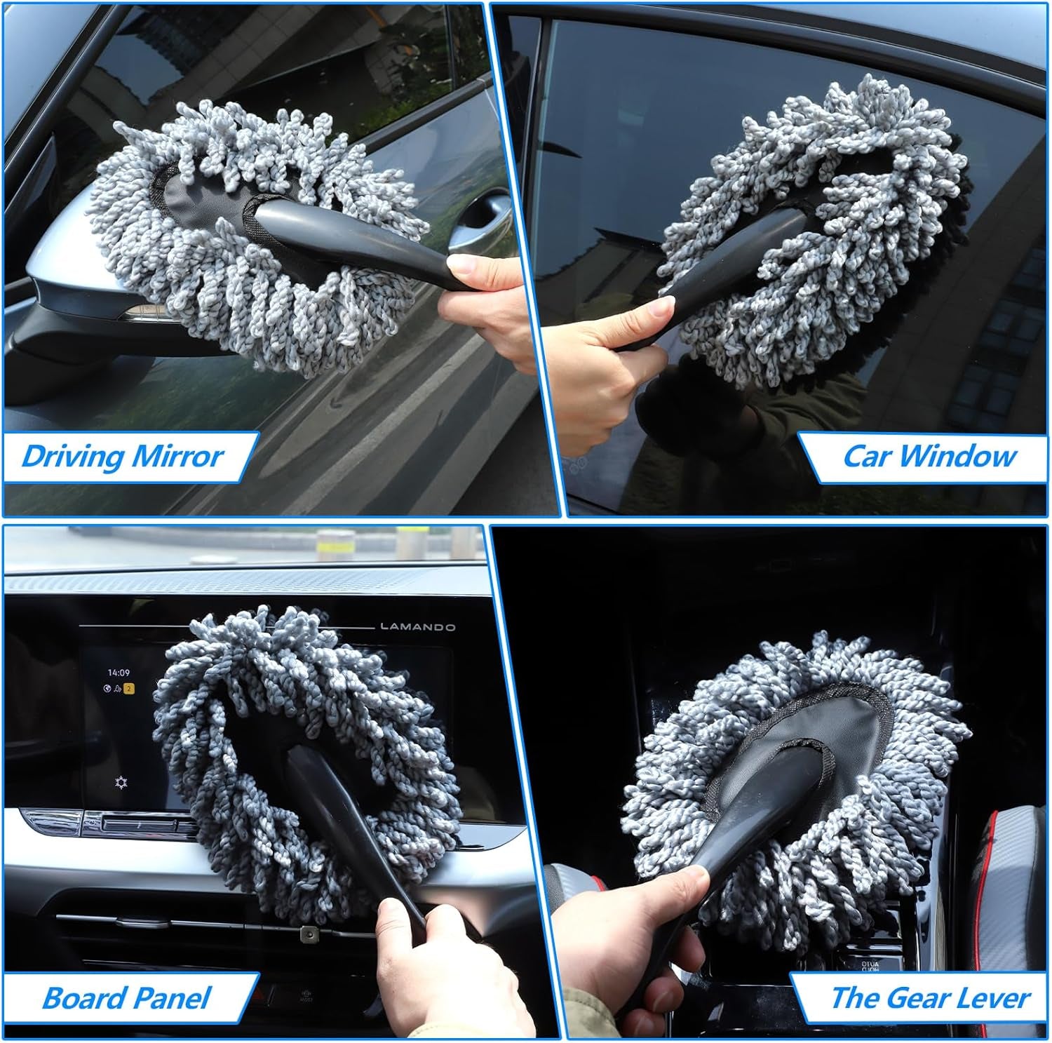 6 Pack Car Cleaning Supplies – Car Duster Interior & Brush Interior & Cleaning Gel, Car Detailing Cleaning Kit for Cars, Trucks, Suvs & Rvs