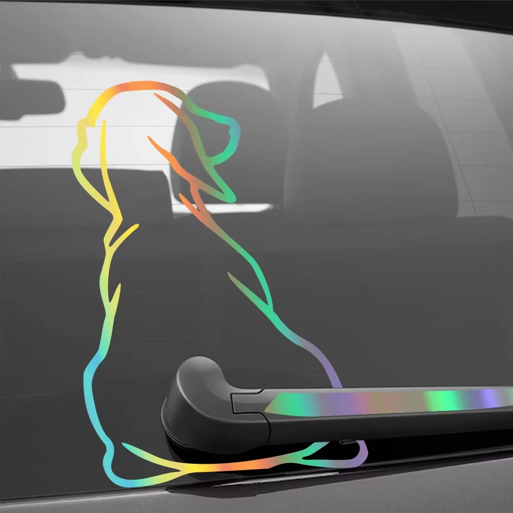 Dog Tail Car Rear Wiper Stickers Vinyl Film Funny Cute Puppy Decal Vehicle Windshield Decoration Auto Accessories Fit All Models