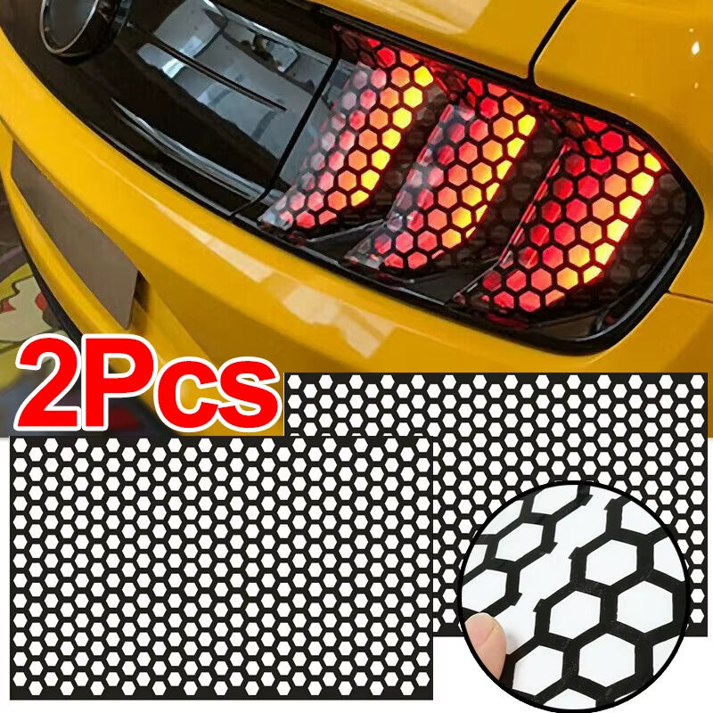 Car Tail Lights Honeycomb Decor Stickers Cuttable Auto Car Rear Tail Light Lamp Honeycomb Stylingtaillight Decals Accessories