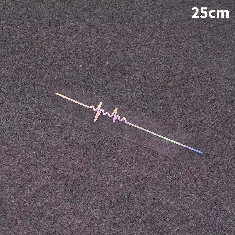 ECG Strip Car Stickers Vinyl Water Proof Decals Cool Laser Reflective Auto Truck Motorbike Sticker Decor Accessories