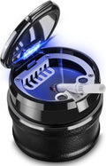 Car Ashtray with Lid Easy Clean up Detachable Auto Ashtray LED for Most Car/Air Vent Cup Holder Home Office