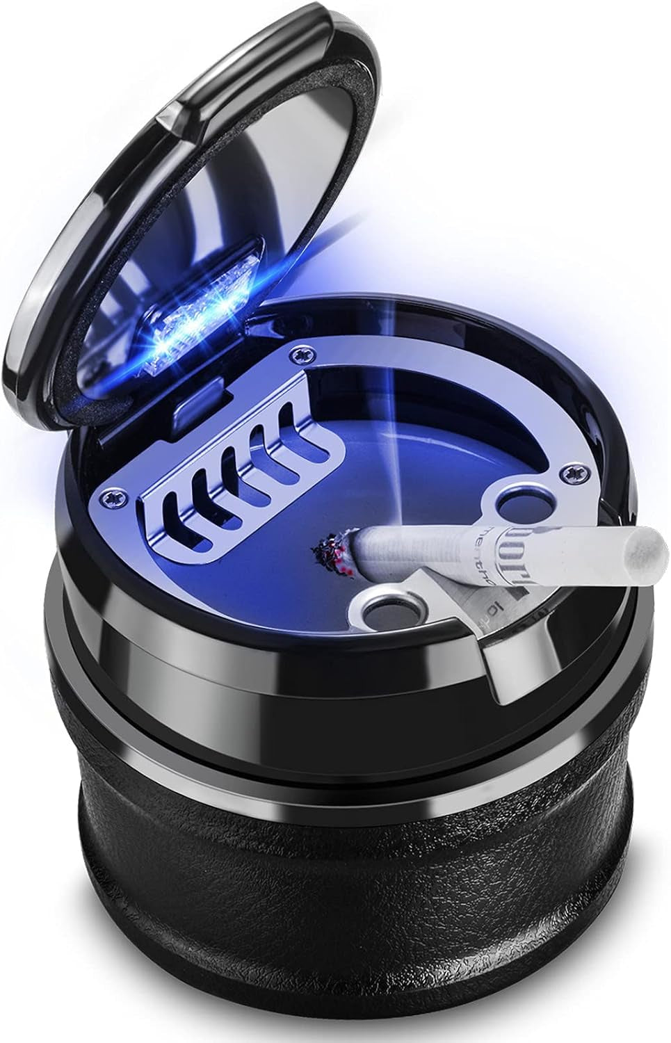 Car Ashtray with Lid Easy Clean up Detachable Auto Ashtray LED for Most Car/Air Vent Cup Holder Home Office