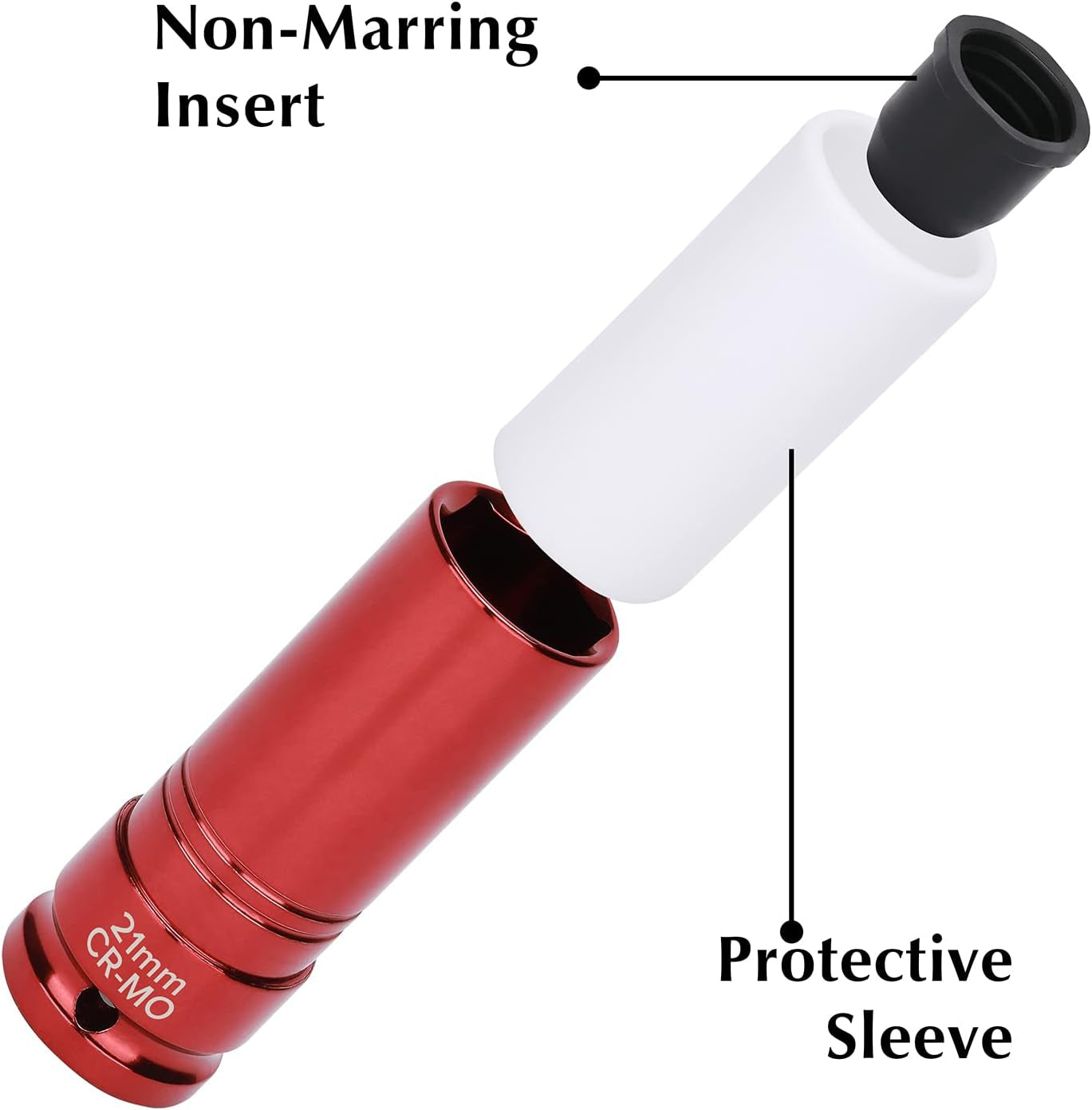 7PCS 1/2" Drive Thin Wall Deep Wheel Protector Impact Socket Set, CR-MO, Lug Nut Impact Socket Set-17Mm, 19Mm, 21Mm, 22Mm, 23Mm, 24Mm, 27Mm