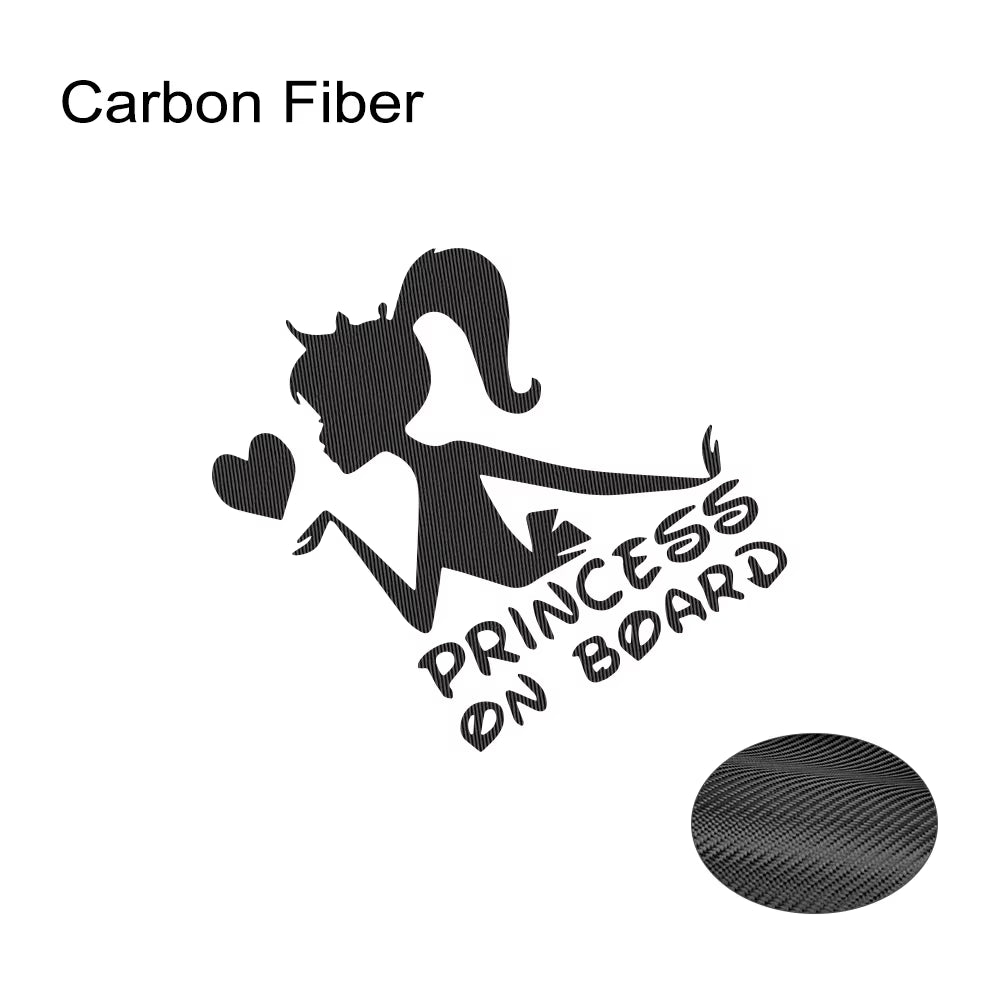 Funny 3D Car Stickers Princess on Board Vinyl Decals Girl Daughter Driving Safety Warning Sign Sticker Car Decor Accessories
