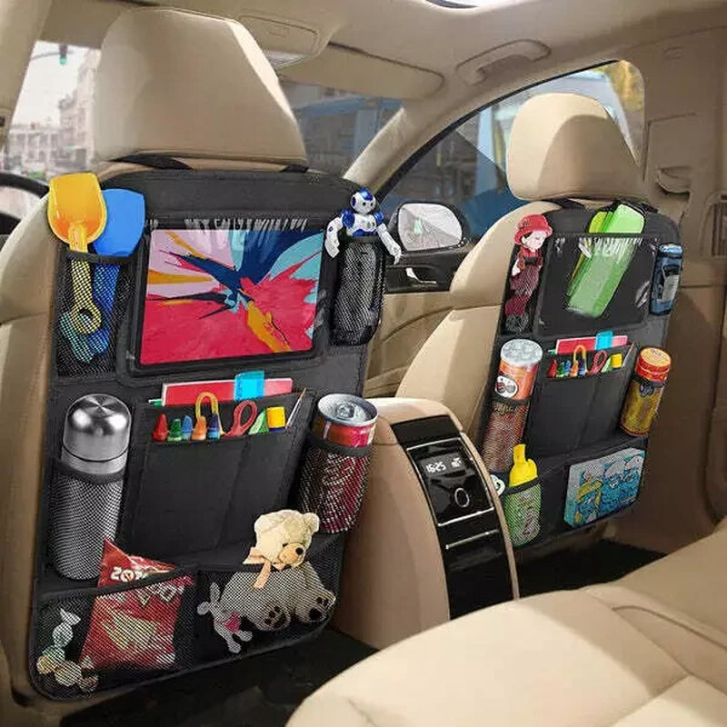 Car Back Seat Organizer Kick Mats, Protector Travel Storage Waterproof USA 2 Pcs