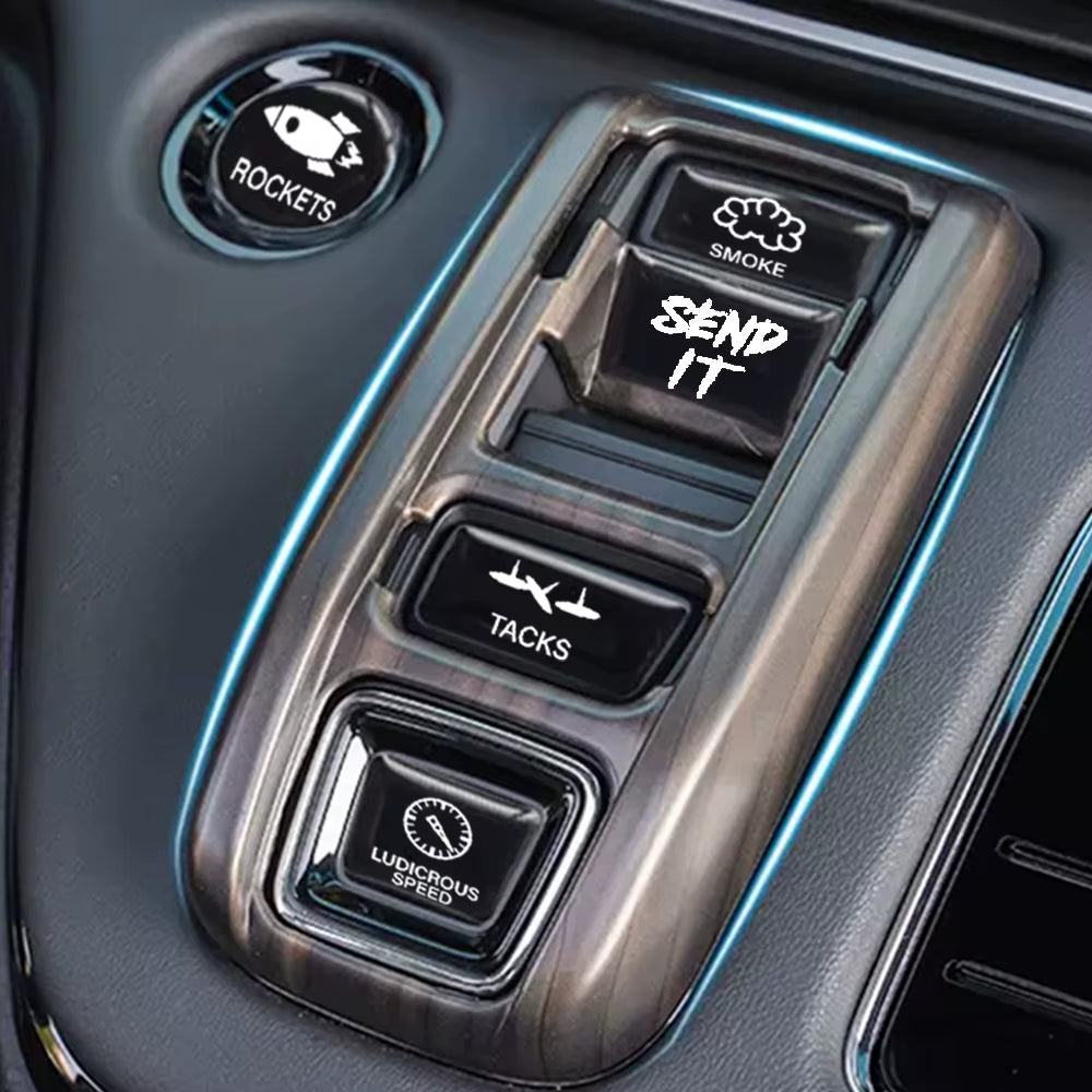 15Pcs/Set Creative Car Switch Button Stickers Dashboard Console Label Decals Self-Adhesive Decorations for Car Truck