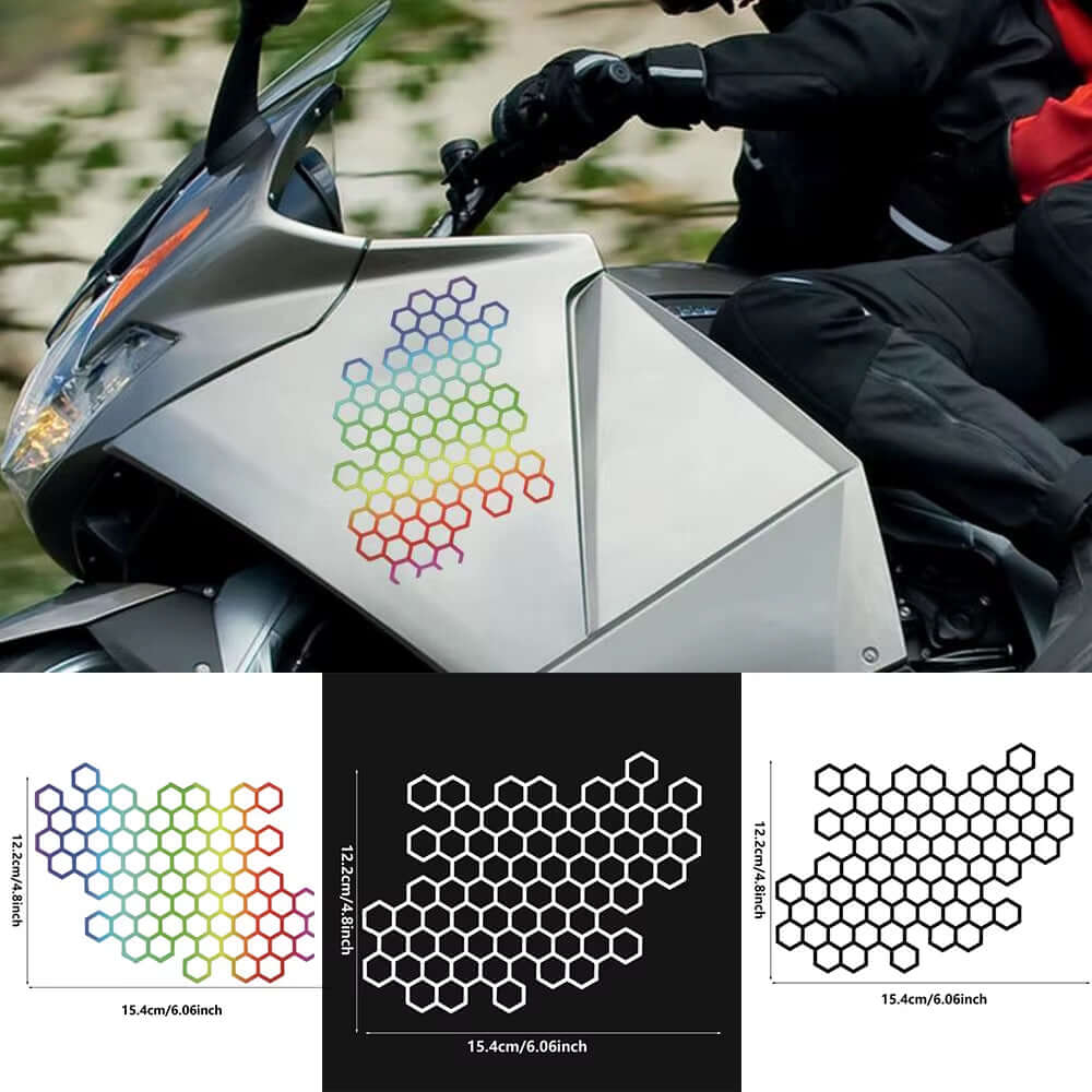 Honeycomb Open Style Motorcycle Stickers for Auto Window Body Cool Modified Tail Lights Stickers Racing Helmet Vinyl Decals
