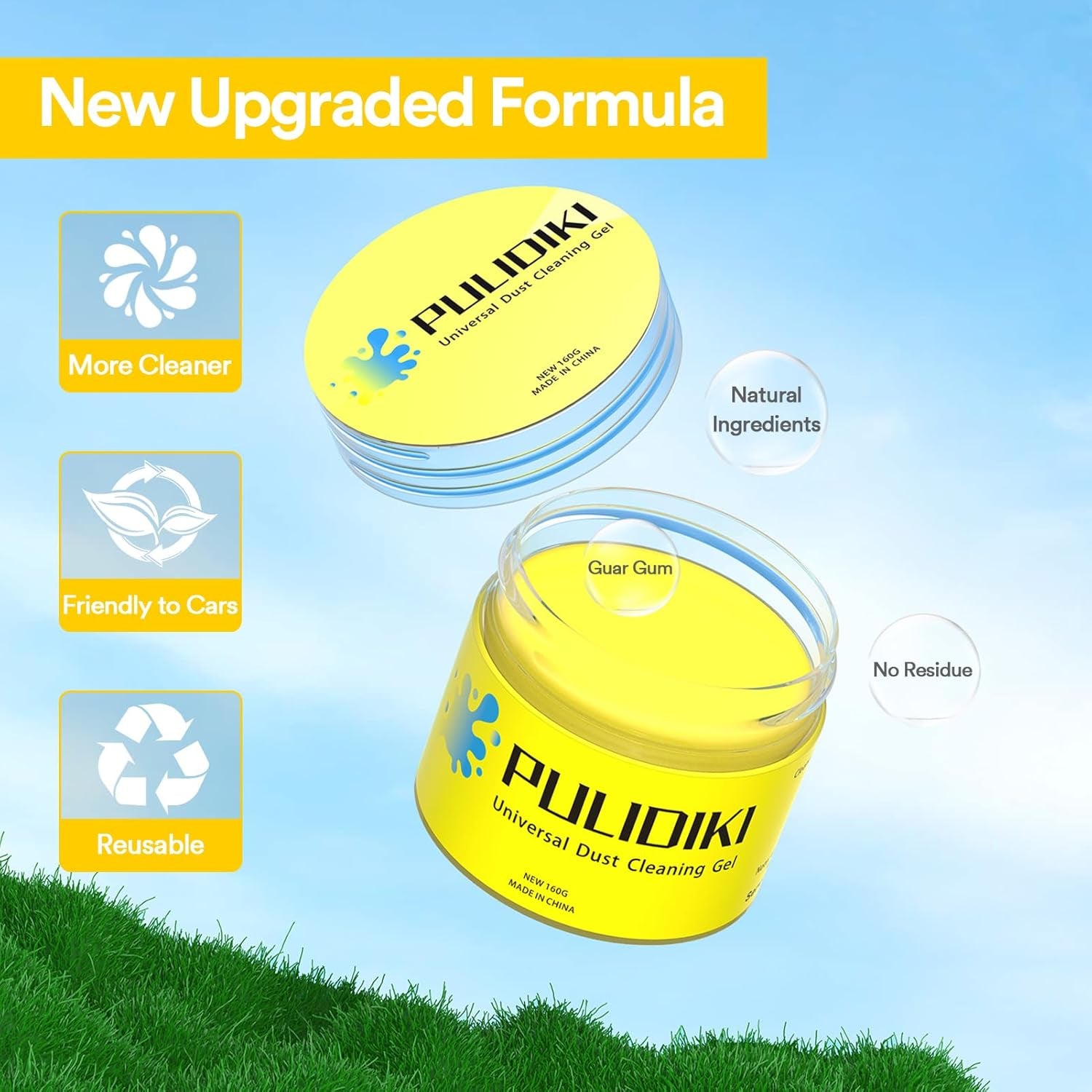 Car Cleaning Gel Detailing Kit Car Cleaning Putty Gel Reusable Car Cleaning Tools Car Slime for Cleaning Car Slime Cleaner Car Cleaning Supplies Car Accessories for Men Women Yellow