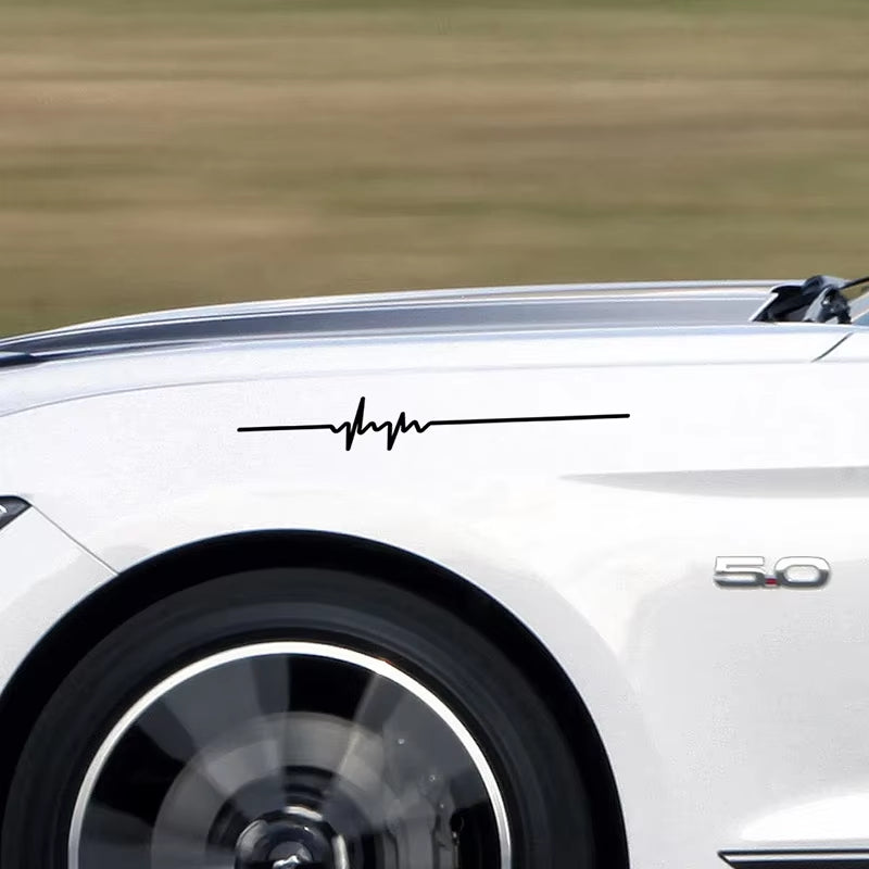 40X6.1Cm1 Piece ECG Strip Car Stickers Vinyl Water Proof Decals Cool Laser Reflective Auto Sticker Decor Accessories