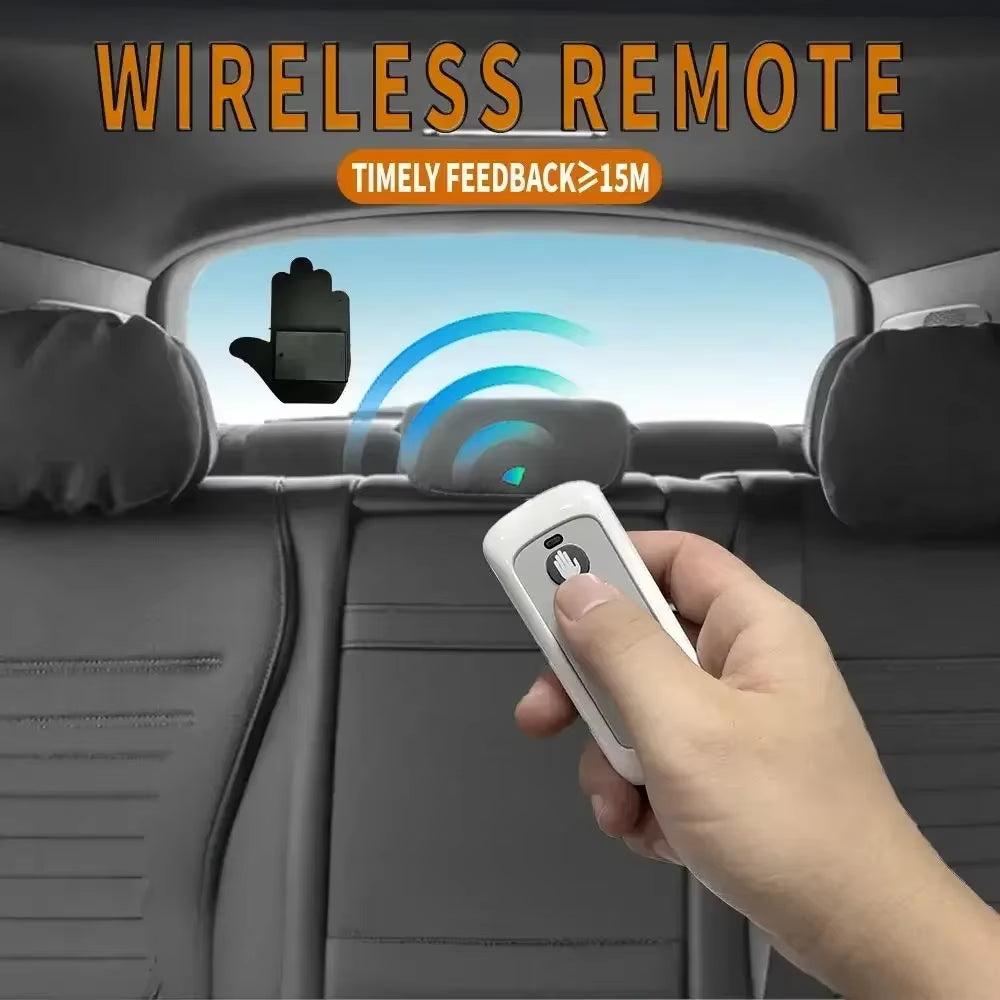 Funny Car Finger Light with Remote, Road Rage Signs Middle Finger Gesture Light，Auto Amber Middle Finger Warning Brake Light ﻿