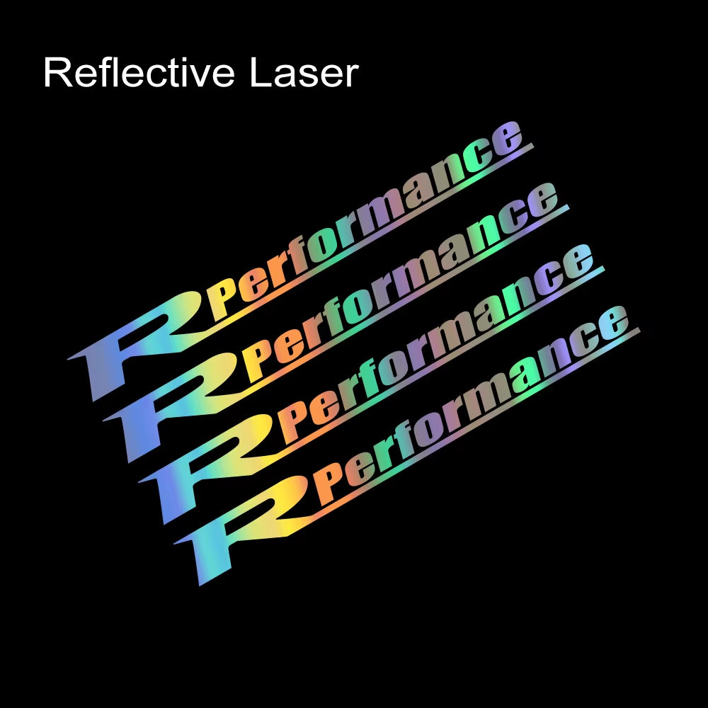 4Pcs Reflective Car Wheels Stickers Auto Rim Wheel Hub Body Racing R Performance Style Vinyl Film Decals Car Tuning Accessories