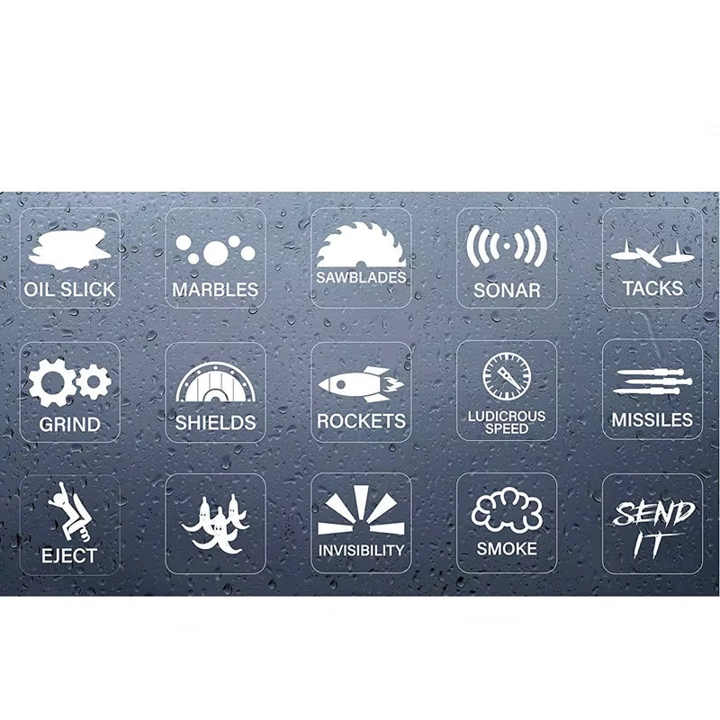 15Pcs/Set Creative Car Switch Button Stickers Dashboard Console Label Decals Self-Adhesive Decorations for Car Truck