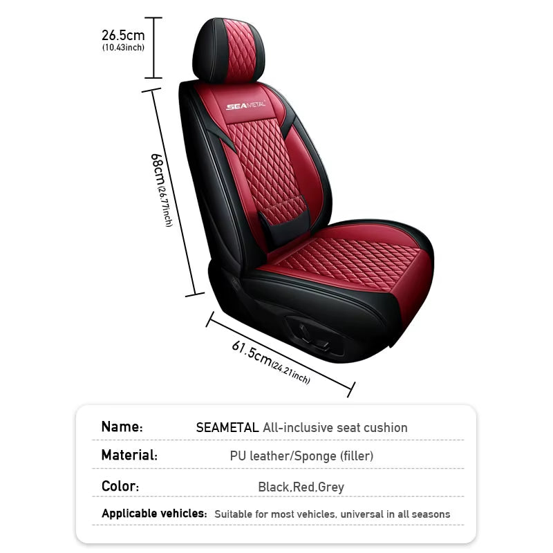 Luxury Car Seat Cushion PU Leather Car Seat Covers Universal Auto Protector Pad for 5-Seat Automobile Car Accessories