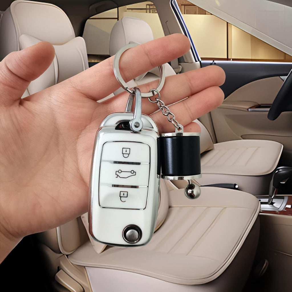 Shifter Gear Keychain - 6 Speed Gear Box Mini Car Shift Stick Knob Keyring, Key Fob Accessory (Black)