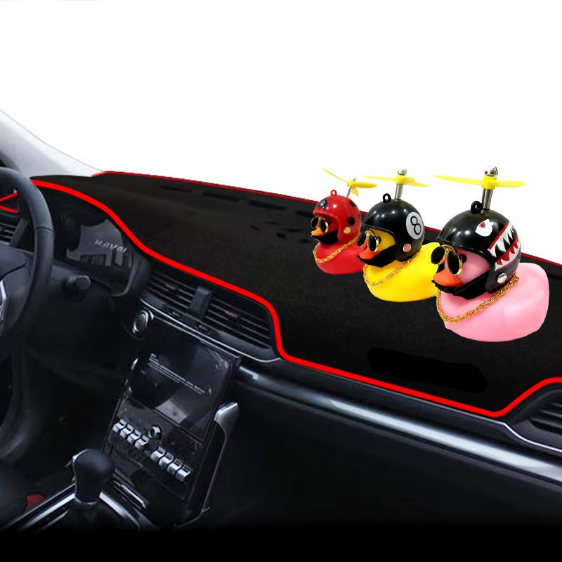 Car Ornaments Cute Little Yellow Duck with Helmet Propeller for Bike Motorcycle without Lights Red Duck Car Interior Accessories