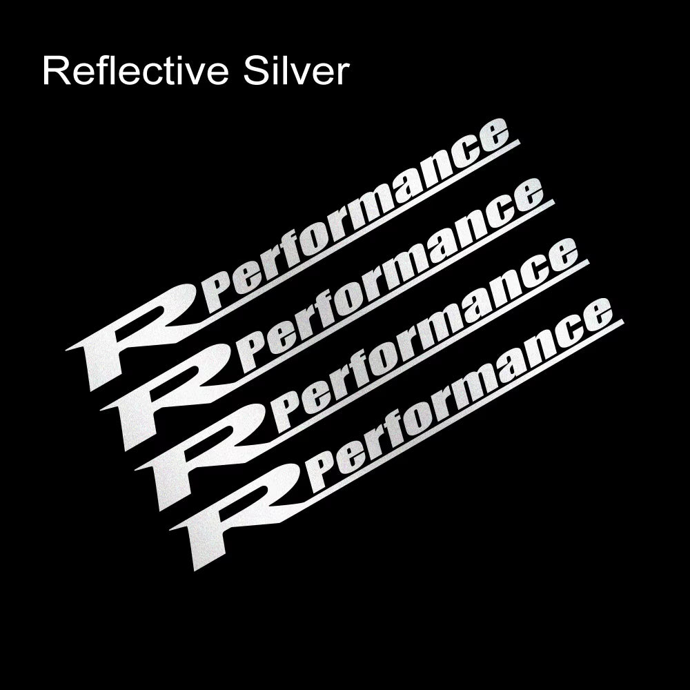 4Pcs Reflective Car Wheels Stickers Auto Rim Wheel Hub Body Racing R Performance Style Vinyl Film Decals Car Tuning Accessories