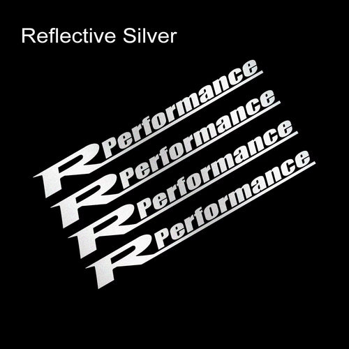 4Pcs Reflective Car Wheels Stickers Auto Rim Wheel Hub Body Racing R Performance Style Vinyl Film Decals Car Tuning Accessories