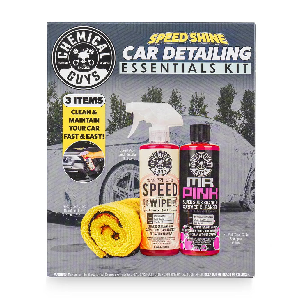 Chemical Guys 3Pc Wash and Shine Cleaners: Liquid Automotive Cleaning Kit, 2.75 Net Weight, Scented for Cars & Motorcycles
