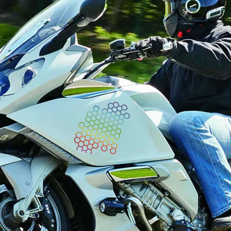 Honeycomb Open Style Motorcycle Stickers for Auto Window Body Cool Modified Tail Lights Stickers Racing Helmet Vinyl Decals