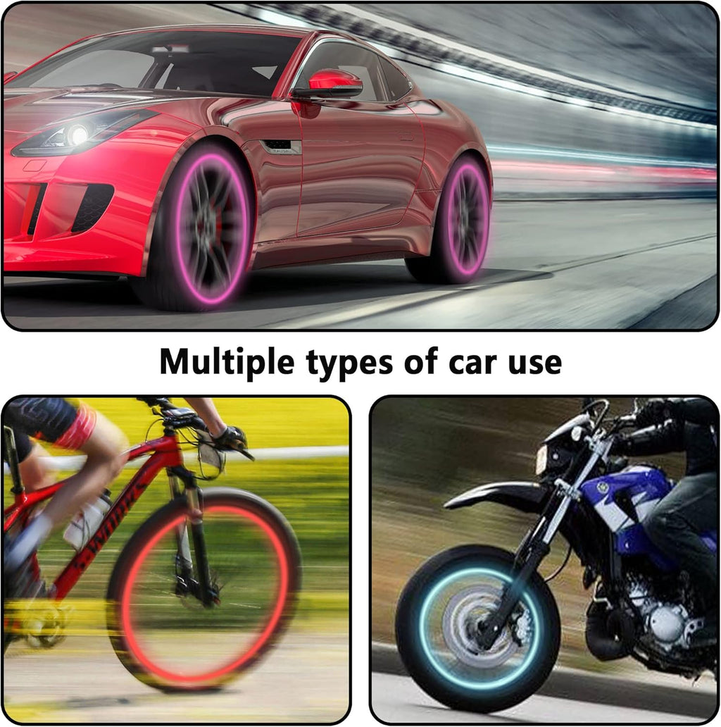 16PCS Fluorescent Tire Valve Stem Caps,Luminous Auto Wheel Air Valve Cap,Universal Decoration Accessories for Car/Suv/Bicycle/Trucks/Motorcycles,Cool Car Gifts (Skull/Blue-16Pcs)