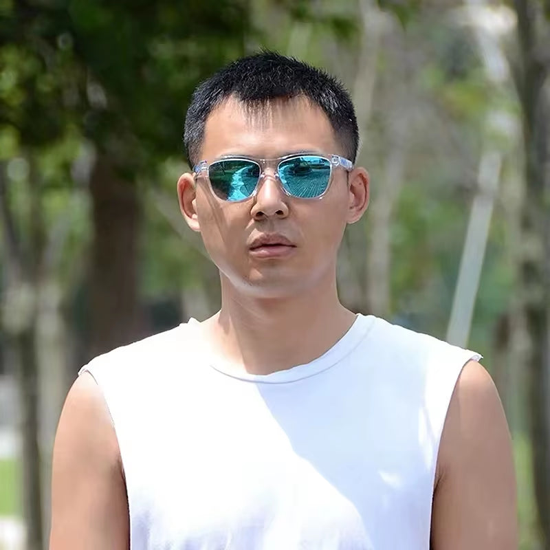 Retro Transparent Sunglasses Men Driving Sunglasses Outdoor Sports Women Fashion Sunglasses Clear Frame Eyewear Uv400 Eyeglasses