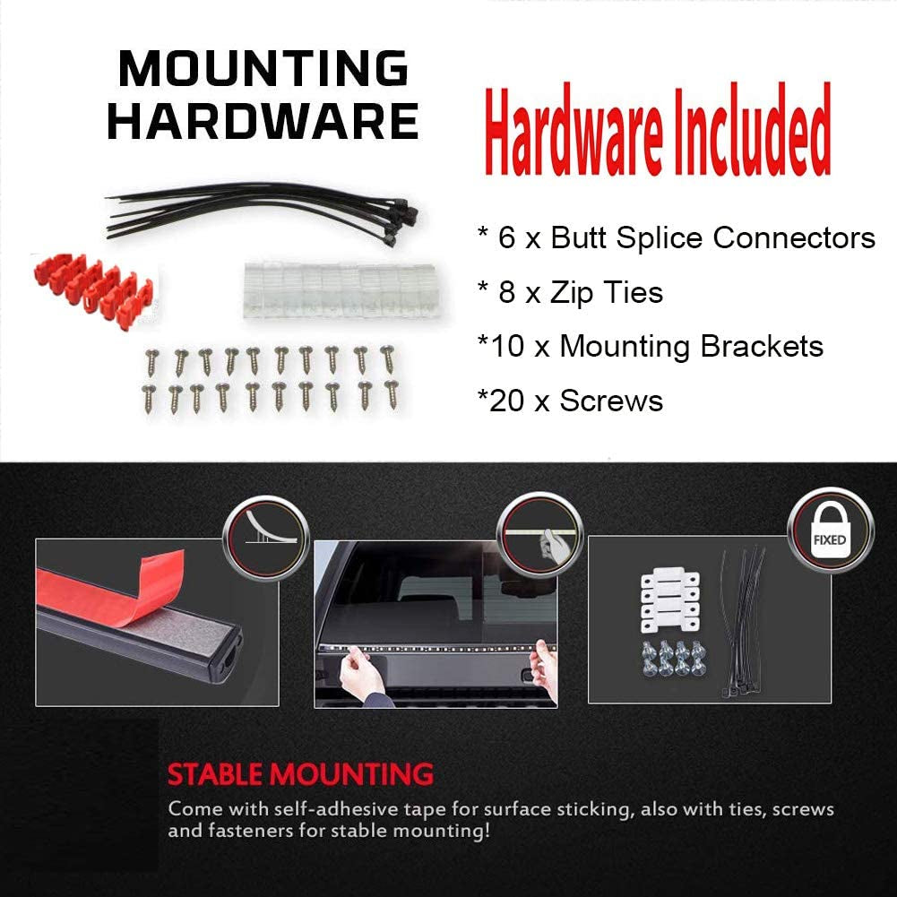 2Pcs Truck LED Running Board Lights Sequential Amber Led Side Marker Light 70 In