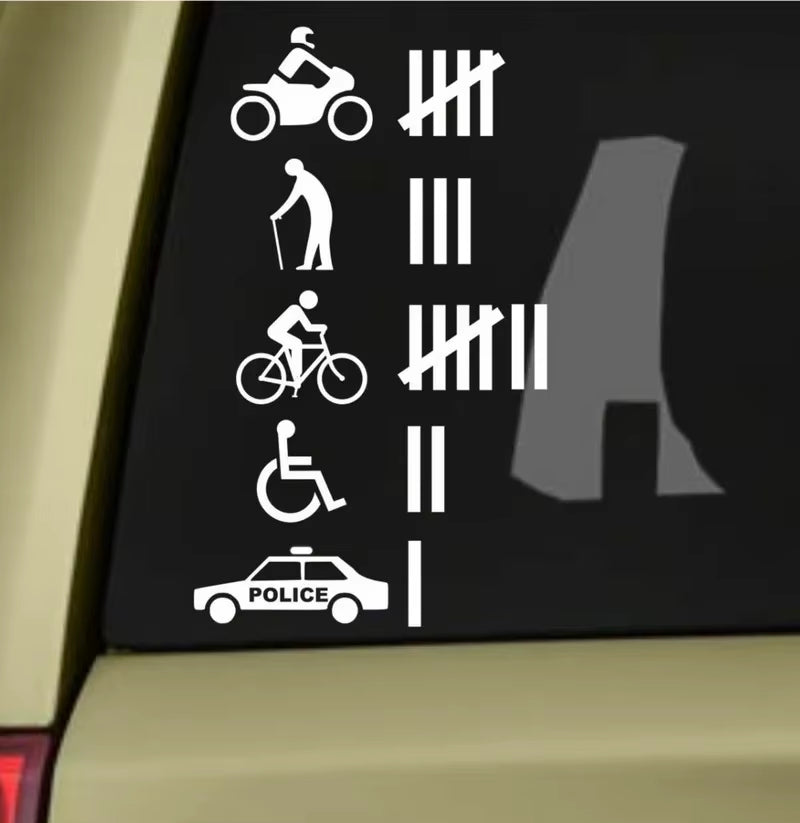 9"**5.3" Funny Hit Accident Count Vinyl Sticker Decal off Road Car Stickers