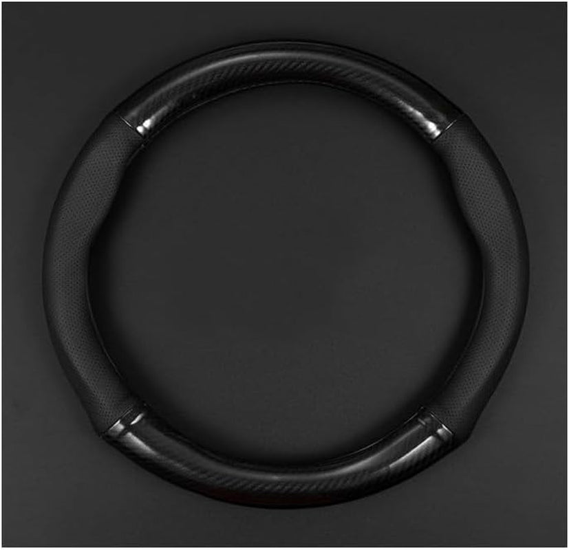 QODOLSI 1 Pack Car Breathable Steering Wheel Cover, Wear -Resistant Steering Wheel Sleeve, Carbon Fiber Non-Slip Steering Wheel Protector, Four Seasons Universal Steering Wheel Set (Circular)