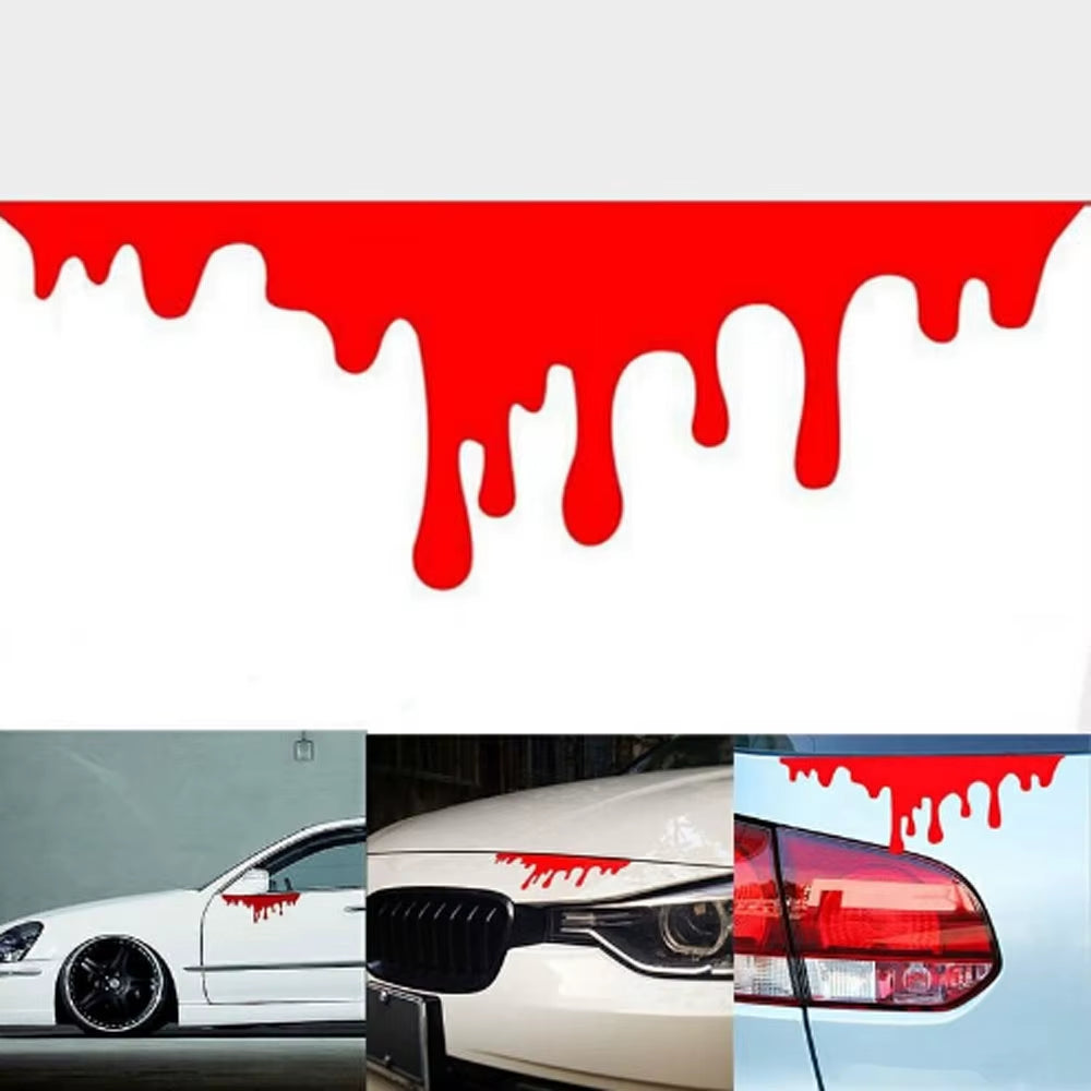 DSYCAR 1Set Red Blood Car Stickers Horror Car Decals Bumper Body Sticker Decal Adhesive Sticker Car Styling Accessories