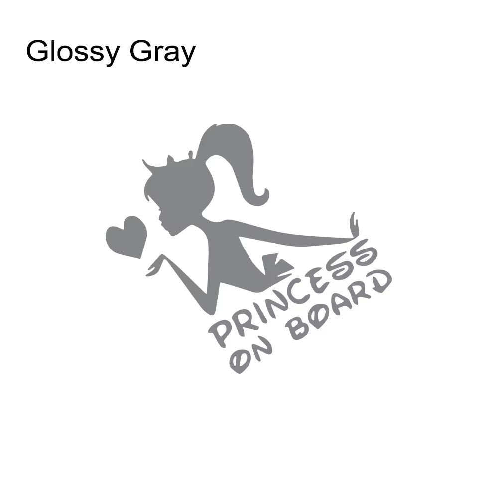 Funny 3D Car Stickers Princess on Board Vinyl Decals Girl Daughter Driving Safety Warning Sign Sticker Car Decor Accessories