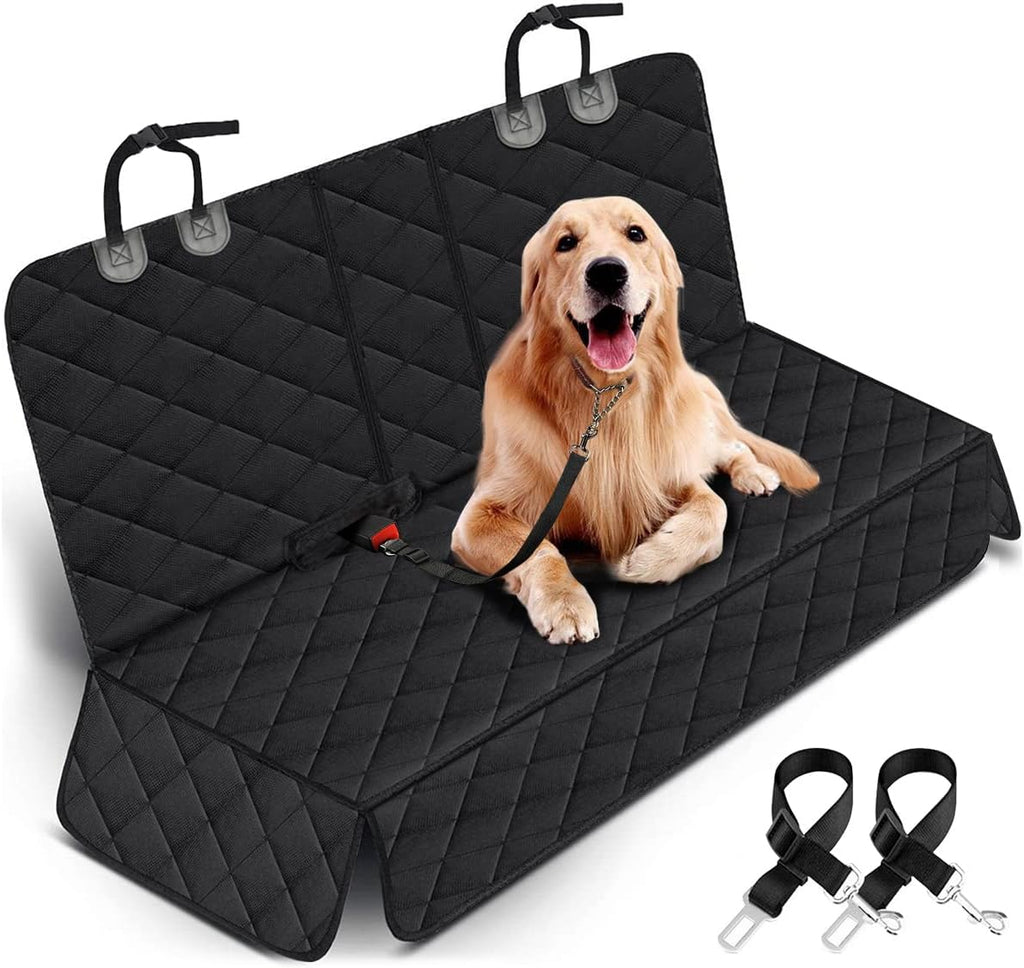 Yuntec Waterproof Pet Back Seat Protector | Non-Slip Bench Cover w/ Armrest Access | Black