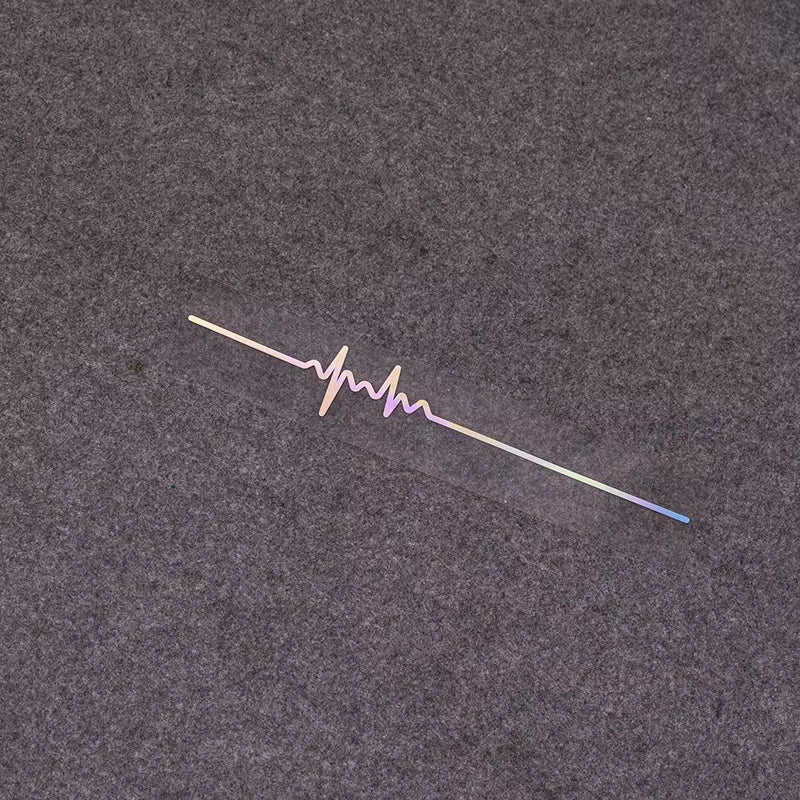 40X6.1Cm1 Piece ECG Strip Car Stickers Vinyl Water Proof Decals Cool Laser Reflective Auto Sticker Decor Accessories