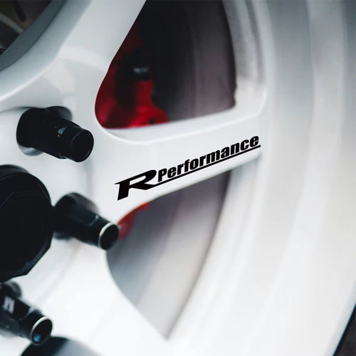 4Pcs Reflective Car Wheels Stickers Auto Rim Wheel Hub Body Racing R Performance Style Vinyl Film Decals Car Tuning Accessories