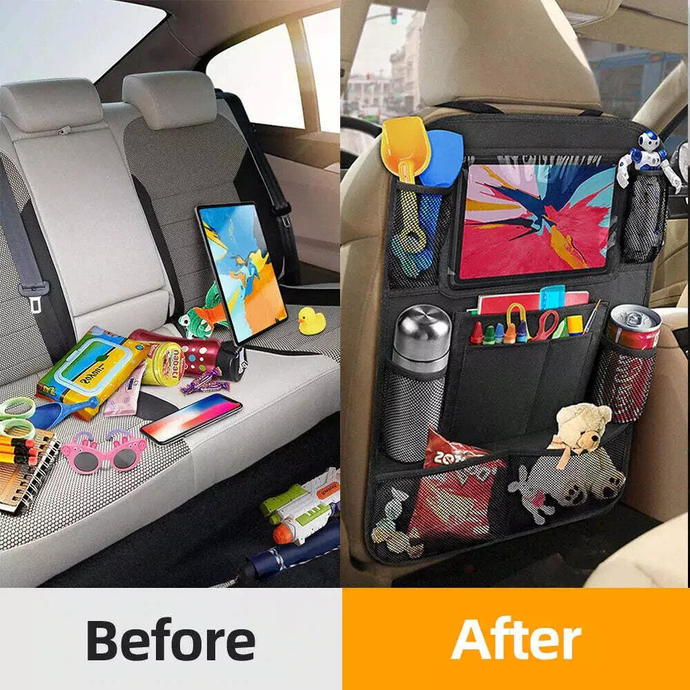 Car Back Seat Organizer Kick Mats, Protector Travel Storage Waterproof USA 2 Pcs